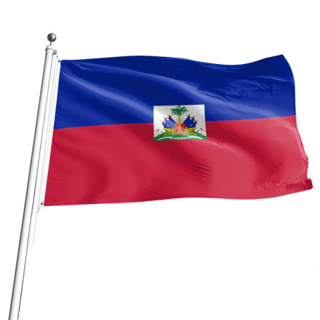 Drapeau Haïtien 150 x 90cm Drapeau Haïti 5 x 3ft Grand Drapeau Haïtien en Avec œillets en Métal Célébrations à Intérieur Extérie