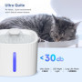SINZUX Fontaine à Eau pour Chat Chien 3L, Distributeur Eau pour Chat Silencieux avec LED Fenêtre de Niveau d'eau, 3 Filtre à Cha