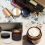 Aililong Lot de 6 bocaux à crème, 50 ml, en verre ambré, transparent, pour cosmétiques, lotions, pommades, huiles essentielles, 
