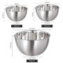 FAB4HOME Lot de 3 Bols Mélangeurs en Acier Inoxydable Saladier avec Bec Verseur et Mesure Bol en inox Bol de Cuisine 1,5L/ 3L/ 5