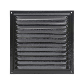 Grille d'aération en métal - 20 x 20 cm - Pour l'intérieur et l'extérieur - Avec moustiquaire - Robuste - Résistant aux intempér