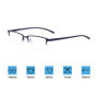 JoXiGo Lunettes Anti Lumière Bleue Homme Rectangulaire Demi-Cadre Montures de Lunettes de Vue Métalliques Frame Lens Transparent