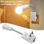 Hoembpn Lampe Douille E27 avec Interrupteur，Adaptateur Prise EU Plug avec Bras 20cm 360 réglable pour E27 LED Ampoule,Lampe de C
