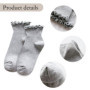 YSJCHEBS 6 Paires De Chaussettes Courtes Agaric, Chaussettes À Volants, Chaussettes À Volants Noires Pour Femmes, Chaussettes De
