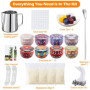 MAISITOO Kit de Fabrication de Bougies de Cire Bricolage,DIY Bougies,Kit Fabrication Bougies Parfumées, mèches de Bougie,Pot de 