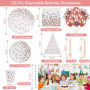 VIPNAJI 186 PCS Vaisselle Anniversaire Assiette Vaisselles Anniversaires Fille Assiettes Dîner Dessert Tasse Serviette Papier Pa