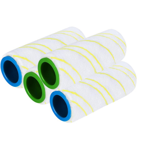 USHOP Rouleaux De Rechange pour Karcher FC7 FC5 FC3 FC3D,Brosse à rouleaux pour machine de nettoyage,Vert + bleu（4PCS）
