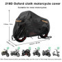 USHOP Housse de Protection pour Moto,Housse de Motos extérieure XXL,Tissu Oxford 210D,Protection UV,avec Bandes réfléchissantes,