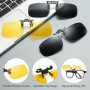 SYEYCW 2 Pièces Clip Lunettes de Soleil Polarisées, 1 Vision de Jour et 1 Vision de Nuit Lunettes de Soleil, Anti-Eblouissement,