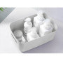 Bgfuni Lot de 8 Panier de Rangement en Plastique Blanc, Panier avec Anse pour Placards Empilables, Cuisine, Chambre,Salle de bai