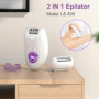 Rescien Épilateur électrique pour femme avec embout de rasage et tondeuse 2 en 1, rasoir électrique et épilateur pour visage, ja