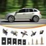 Bczhieulw 170 pièces clips de fixation voiture,clips voiture,agrafes carrosserie,85 vis cruciformes, 85 clips de montage en U po