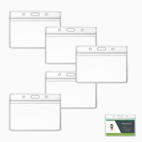 5 Pcs Porte Carte Transparent, Badge Transparent Plastique, Imperméable à l'Eau des Porte-Badges, Étui pour cartes d'identité, p