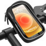 LEMEGO Support Téléphone Vélo Etanche Réfléchissant, Sacoche Guidon Cadre Vélo VTT, Rotation 360° avec Espace Rangement Ecran Ta