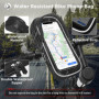 LEMEGO Support Téléphone Vélo Etanche Réfléchissant, Sacoche Guidon Cadre Vélo VTT, Rotation 360° avec Espace Rangement Ecran Ta