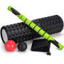 Odoland Foam Roller, Rouleau de Massage 5 en 1, Rouleau en Mousse avec Trigger Points + bâton de Rouleau Musculaire + balles de 
