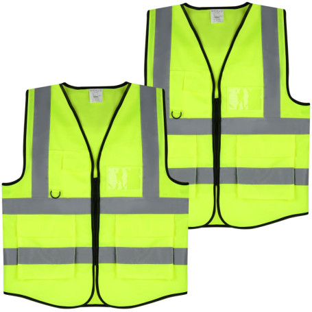 2 Pieces Gilet Fluorescent De Sécurité for Femme Men Gilet De Sécurité Haute Visibilité, Gilet Fluorescent Avec Poche Et Support