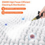 Nettoyeur Vapeur 2500W, Nettoyeur Vapeur à Main, 1L Réservoir d'eau, avec 3 Têtes de Brosse Réglables sur 6 Niveaux, 10S Chauffa