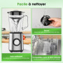 Blender Mixeur 700 W, 2-in-1 Blender Smoothie Professionnel avec Bol verre 1,5 L & Tasse 570ml, Robots Multifonctions pour Smoot