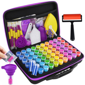 JOYBOY Diamond Painting Accessoires Boite,Boite Diamond Painting Rangement,avec Entonnoir,pour Broderie Diamant Kit Complet,Pein