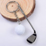 Porte-clés,2 pièces porte-clés de golf,Trousseau De Golf Cadeau,Golf Racket Keychain,Sport Porte-clés,porte-clés en métal,Porte-