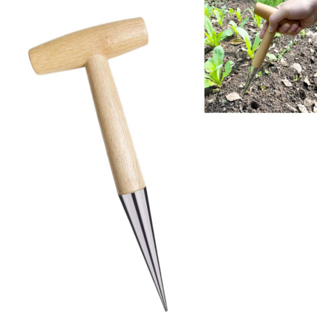 Plantoir à bulbes avec Pointe en INOX,Plantoir à Main Traditionnel,Outil de Perforation de Jardin,plantoir à Main en Acier Inoxy