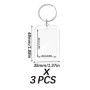 3 Pcs Porte-Clés Photo, Porte-Clé Acrylique Transparent, Personnalisé Porte Clef , Vierge Rectangle , pour Famille, Des couples,
