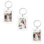 3 Pcs Porte-Clés Photo, Porte-Clé Acrylique Transparent, Personnalisé Porte Clef , Vierge Rectangle , pour Famille, Des couples,