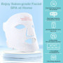 Masque Led Visage,Masque Luminothérapie Visage 4 Couleurs,Masque Facial LED Rouge Silicone,Masque Thérapie Lumière Proche Infrar