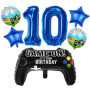 Liitata Jeu vidéo 10e anniversaire décoration garçon gamer anniversaire fête numéro 10 ballons aluminium bleu grande manette de 