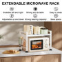 UCAMP Support de Four À Micro-Ondes Extensible,Support pour Micro Ondes avec 10 Crochets,Support D'Étagère de Cuisine,Support po