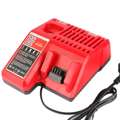 Waitley M18 & M12 Chargeur pour Milwaukee 48-59-1812 12V&18V XC Lithium ION Batterie 48-11-1850 48-11-1840 48-11-1815 48-11-1828
