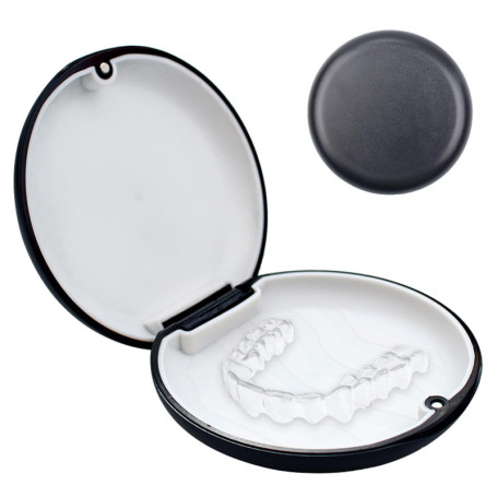 1 Pièces Boite a Dentaire Portable,Boite Appareil Dentaire,Kit Dentaire Boîte De Rangement,pour rangement prothèses(Noir)