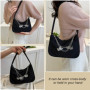 YZROHYI Petit Sac à Main Vintage,Sac Bandoulière Y2k,Sac Noir,Sac à Main Tendance Femme,Shoulder Bag Women,Sac à Bandoulière Des