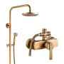 AIMOYO Colonne de Douche Laiton Antique Ensemble de Douche Monocommande, Système de Douche Rétro Doré, Mitigeur Douche Colonne H