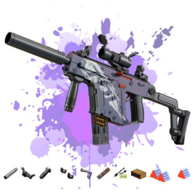 SK MISS Pistolet Jouet Electronique pour Enfants, Pistolet Jouet Automatique Changeur de Couleurs avec kit, Pistolet Enfant, Bla