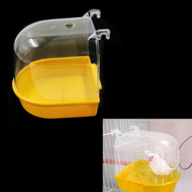 Baignoire D'Oiseau BoîTe Bain Jouet - Suspendu Perruche Baignoires pour Oiseaux Perroquets avec Crochets Nourrisseur Plupart des