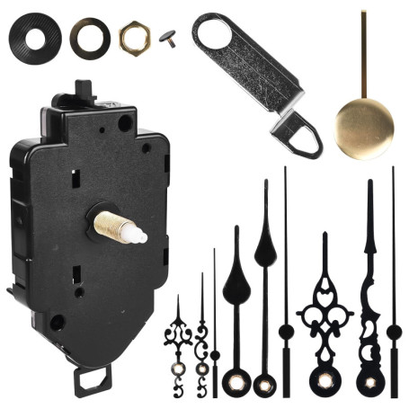 Mouvement pendulaire à quartz silencieux avec 3 ensembles d'aiguilles et pendule - Mouvement de rechange pour horloge murale - P