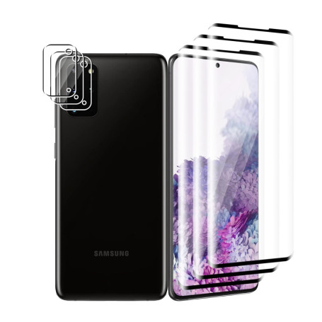 Ydiciv 3+3 Pièces Verre trempé Compatible avec Samsung Galaxy S20 Plus avec 3 Pièces Caméra Arrière Protecteur, 9H Dureté, Sans 