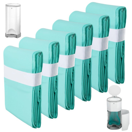 Lot de 6 recharges pour poubelle à couches - Compatible avec Korbell - 16 l - Film de recharge - Pour poubelle à couches - Anti-