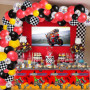 Lot de 61 ustensiles de fête Motorcycle pour anniversaire d'enfant,Accessoires de fête d'anniversaire,Accessoires de fête pour g