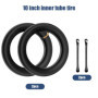 mizikuu 2 Pièces Chambre à Air, 10" 10 x 2/2,125 Tuyaux avec AV angle 45°/45° avec 2 Démonte-Pneu, Tuyau Sans Couture En Noir Tu