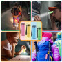 mizikuu 6 pcs Mini Lampe Torche Portable, Lampe de Poche Enfant Durable Usages Multiples Petite Lampe Poche étanche lanyard led 