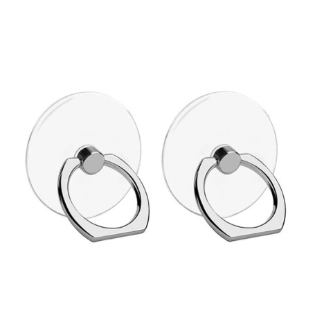 VOVIGGOL 2 Pièces Anneau Telephone Portable, 360° Rotation Clear Bague Téléphone Support Transparent Anneau Porte Portable Smart