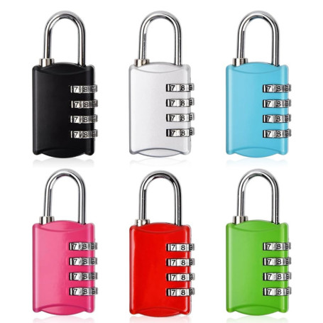 mizikuu Lot de 6 Cadenas à Combinaison de 4 Chiffres, Petit Cadenas a Code Serrure Combinée Numero Cadenas Code pour Casier, Gym