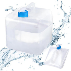 Riisoyu Réservoir d'eau Pliable, 10L Bidon d'eau Pliant avec Robinet sans BPA Portable Stockage d'eau de Camping pour Barbecue C