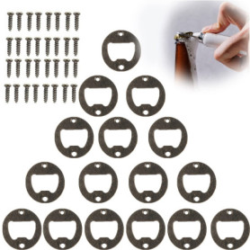 Basetousual Décapsuleur Avec Vis, Insert D'Ouvre-Bouteille, Ouvre-bouteille de Bricolage, Tire-bouchon 16 Pièces Avec Vis 32 Piè