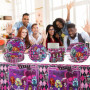61 pièces de vaisselle de fête Monster High, fête d'anniversaire Monster High pour enfants, y compris assiettes en carton, tasse