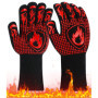Gants de Barbecue Gants Anti Chaleur Jusqu'à 800°C Gants de Barbecue Universel Gants pour Barbecue Antidérapants Gant de Cuisine