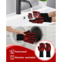 Gants de Barbecue Gants Anti Chaleur Jusqu'à 800°C Gants de Barbecue Universel Gants pour Barbecue Antidérapants Gant de Cuisine